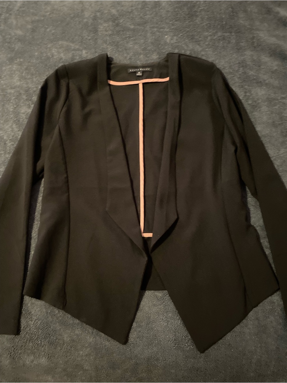 Haute Monde Black Open-Front Draped Blazer